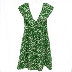 Jenny Yoo Silk Green Print Dress
